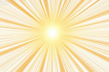 Obraz premium Radiating golden lightburst on white