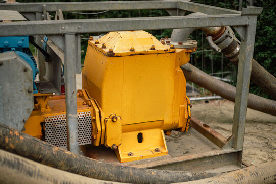 Modern street sater pump on a hot summer day