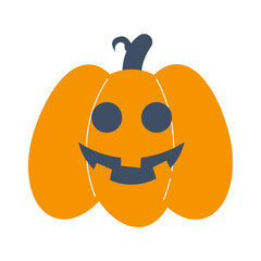 Halloween Jack O Lantern. Holiday vector character on isolated background.