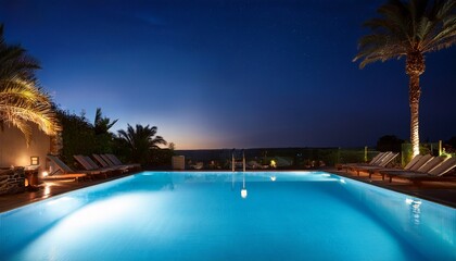 Fototapeta premium swimming pool at night