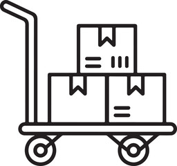 Hand truck with stacked boxes trolley cart
