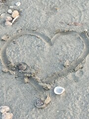 heart on the sand