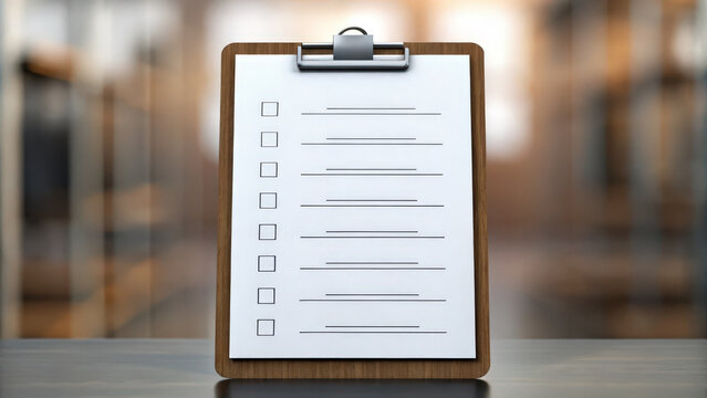 Public Health Ministry clipboard with blank checklist symbolizes organization and planning, essential for public health ministry initiatives