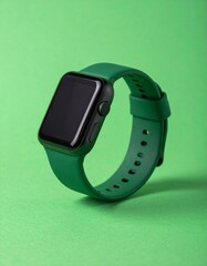 Green Smartwatch on Green Background
