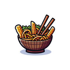 vector style cute unique undead monster mascot illustration