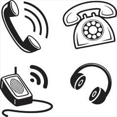  phone icon set , ai generator