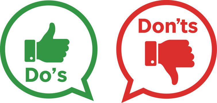Dos and donts infographic vector illustration for guidelines best practices and rules checklist advice