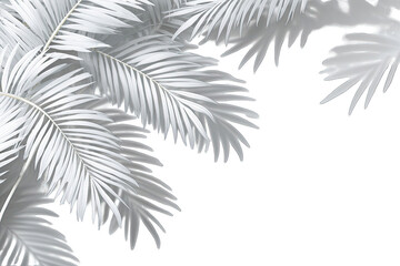 White palm fronds against black background (2)