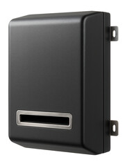 Obraz premium Outdoor paper towel dispenser with a weather-resistant metal casing, perfect for a patio dining area.