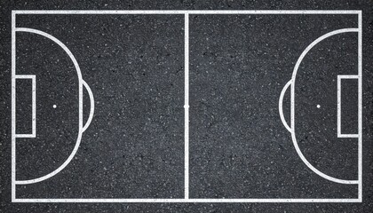 Futsal Court Aerial View: Black Surface with White Lines