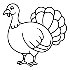 Elegant Turkey Line Drawing