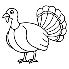 Elegant Turkey Line Drawing