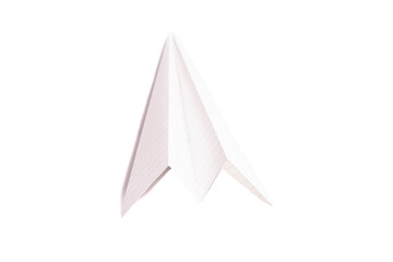 Origami paper airplane isolated on white