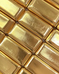 Shiny Gold Bars Stacked in a Pattern for Financial Themes