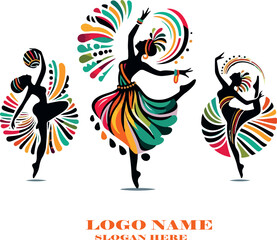 African dance  vector white background  .