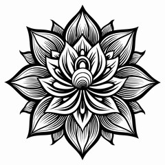 black and white flower