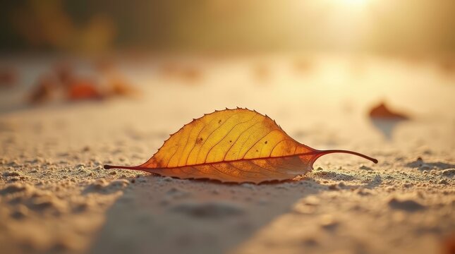 Autumn trace on warm tone — horizontal background for artistic templates and calm visuals.