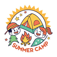 summer camp logo design.