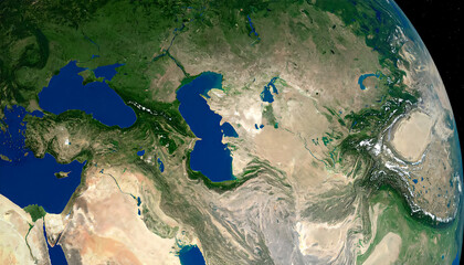 Image of the Caspian Sea taken by satellite from space