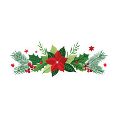 christmas wreath with holly and berries