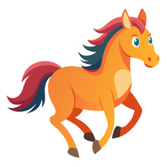 Elegant Horses Galloping Illustration - Free Running Horses Vector on Clean White Surface