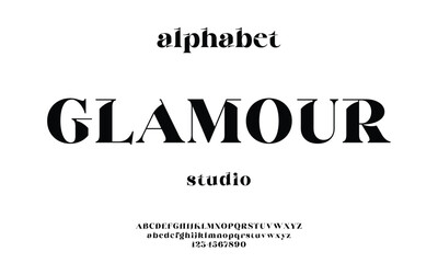 Elegant Font Uppercase Lowercase And Number. Classic Lettering Minimal Fashion Designs. Typography modern serif fonts regular decorative vintage concept. vector illustration