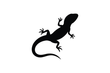 Obraz premium Lizard Silhouette on White Background Reptile Vector Illustration silhouette