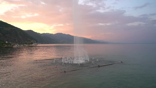 Ohrid lake in the side of Pogradec in Albania.