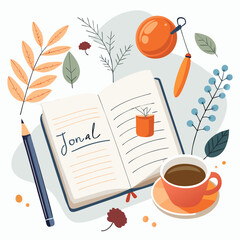 Open journal laid flat for mindful journaling and writing inspiration