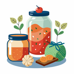 Artistic illustrations depicting the science and process of fermentation