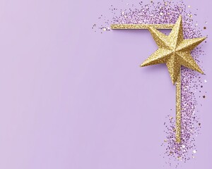 Sleek modern frame with a tiny gold star in one corner. Minimalist design for awards or certificates on a purple background.