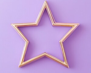 Sleek modern frame with a tiny gold star in one corner. Minimalist design for awards or certificates on a purple background.