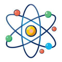Simple and clean atomic structure model with nucleus and orbiting electrons