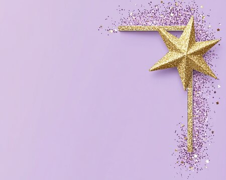 Sleek modern frame with a tiny gold star in one corner. Minimalist design for awards or certificates on a purple background.