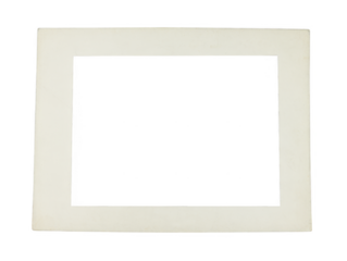 Blank picture frame with white border isolated on transparent background