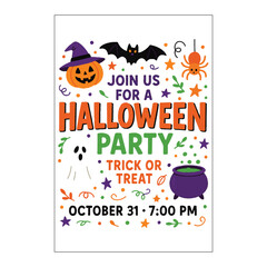 Halloween Colored Invitation Label Design