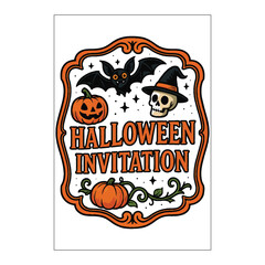 Halloween Colored Invitation Label Design
