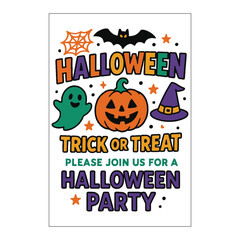Halloween Colored Invitation Label Design