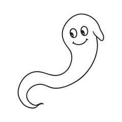 Floating Ghost With Curly Tail