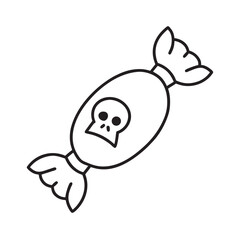 Skull Faced Halloween Candy Outline