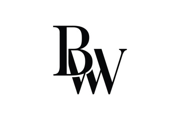 A black and white image of the letters b and w in a stylized font design