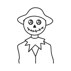 Spooky Scarecrow With Patchwork Face