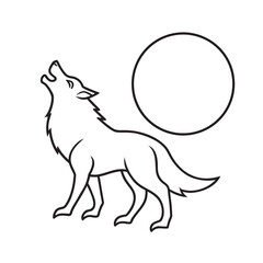 Howling Werewolf Under Full Moon