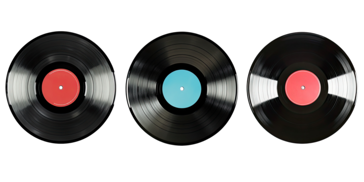 Three vintage vinyl records