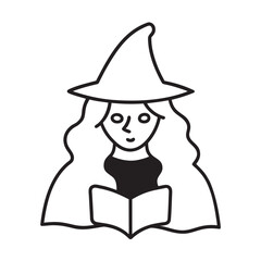 Magical Library Witch Spell Reading