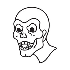 Undead Zombie Missing Jawbone Outline