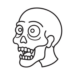 Creepy Zombie Head Without Lower Jaw