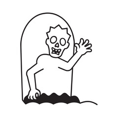 Zombie Rising From Haunted Grave