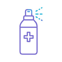 Obraz premium Antiseptic Spray Bottle Dispenser with Cross Symbol for Health and Hygiene Purposes