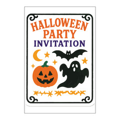 Halloween Colored Invitation Label Design